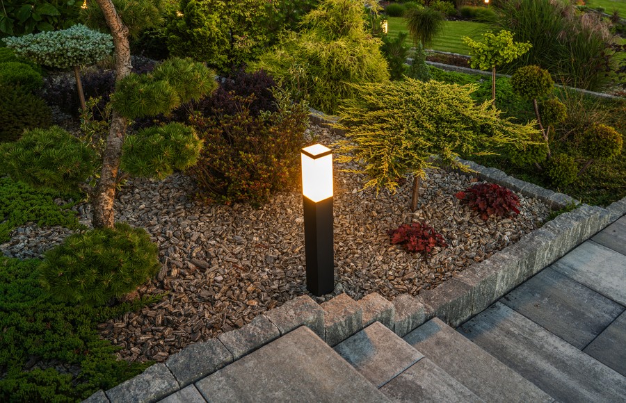 matchstick light next to stone steps for improved nighttime safety.